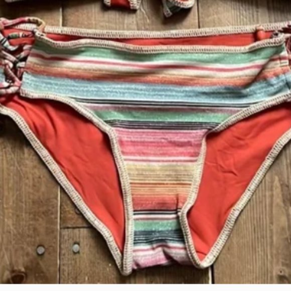 Becca West Village stripe swim bottoms, size small, worn once - Picture 2 of 4